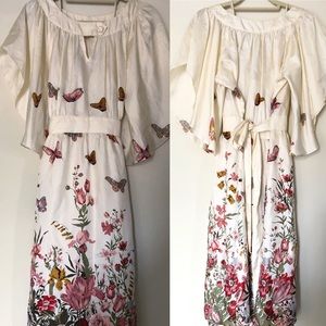 Anthropologie Silk Butterfly Dress